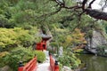 Oya ji temple garden bridge near Utsunomiya in Japan Royalty Free Stock Photo